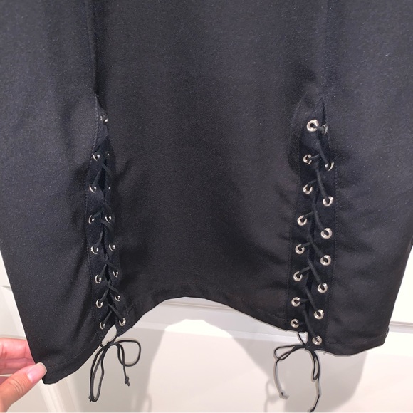 by the way. “Valerie” Lace Up Dress in Black - Picture 8 of 9